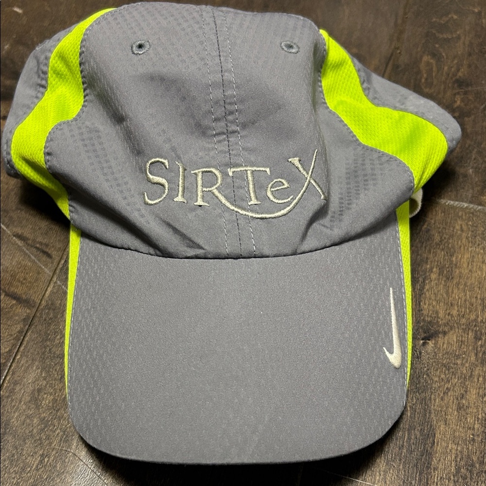 Nike Gray and Neon Yellow SirTex Performance Running Hat